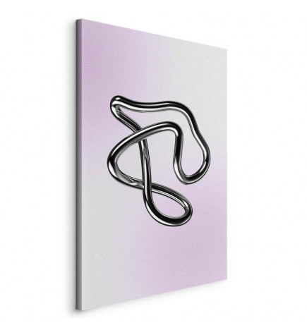 Glezna - Silver Intricacies - Fluid Metallic Figure on a Gradient Background