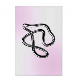 Paveikslas - Silver Intricacies - Fluid Metallic Figure on a Gradient Background