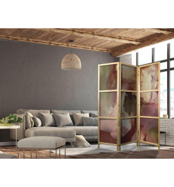 Paravento giapponese - Rose Abstraction - Spilled Watercolor Paint in Spring Colors