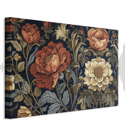 Glezna - Tapestry Large Flowers Retro Floral Motif in Kilim Style