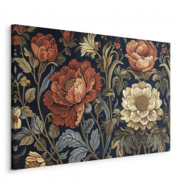 Schilderij - Tapestry Large Flowers Retro Floral Motif in Kilim Style