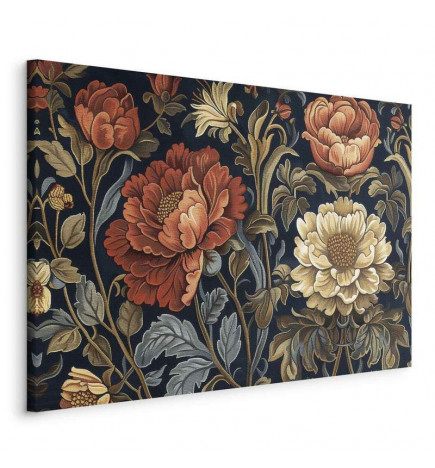 Quadro - Tapestry Large Flowers Retro Floral Motif in Kilim Style