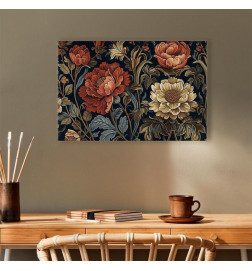 Quadro - Tapestry Large Flowers Retro Floral Motif in Kilim Style