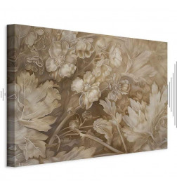 Paveikslas - Floral Ornaments Carved in Delicate Sepia and Brown Shades