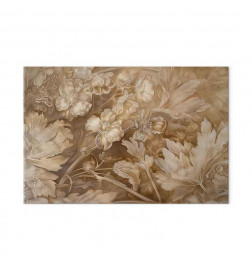 Taulu - Floral Ornaments Carved in Delicate Sepia and Brown Shades