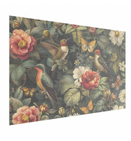Plakat - Flowers, Birds, and Butterflies - vintage-style illustration