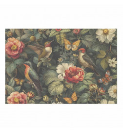 Plakatas - Flowers, Birds, and Butterflies - vintage-style illustration