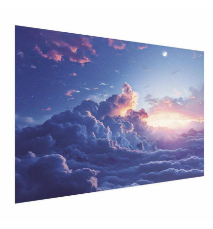 Plakat - Night Concert in the Mountains: Clouds Illuminated by the Last Rays of the Sun