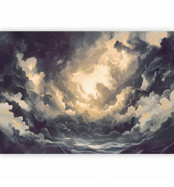 Wall Mural - Epic Light Play: The Sun Battling for Dominance Over the Clouds