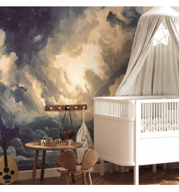 Wall Mural - Epic Light Play: The Sun Battling for Dominance Over the Clouds