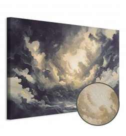 Schilderij - Epic Light Play: The Sun Battling for Dominance Over the Clouds