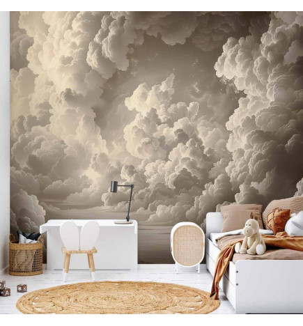 Fotomural - Whisper of Illuminated Clouds: Soft Play of Light in the Theater of the Heavens