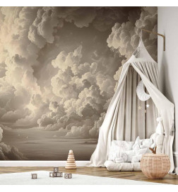 Fotobehang - Whisper of Illuminated Clouds: Soft Play of Light in the Theater of the Heavens