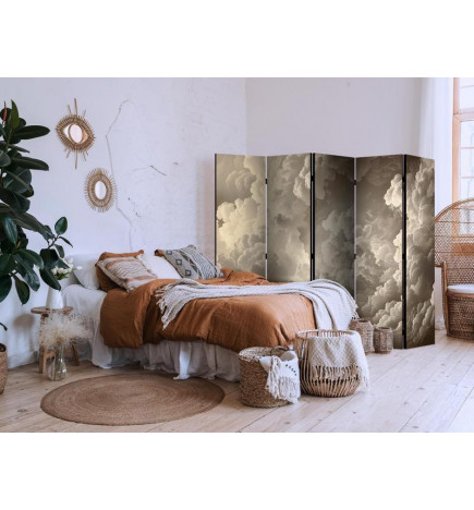 Room Divider - Whisper of Illuminated Clouds: Soft Light Play in the Sky Theater