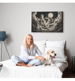 Canvas Print - Moon and Stars Singing Among the Great Clouds