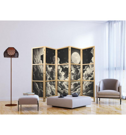 Japanischer Paravent - Moon and Stars Singing Among the Great Clouds