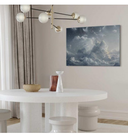 Schilderij - Astral Calm: Stars Scattered Over Delicate Clouds