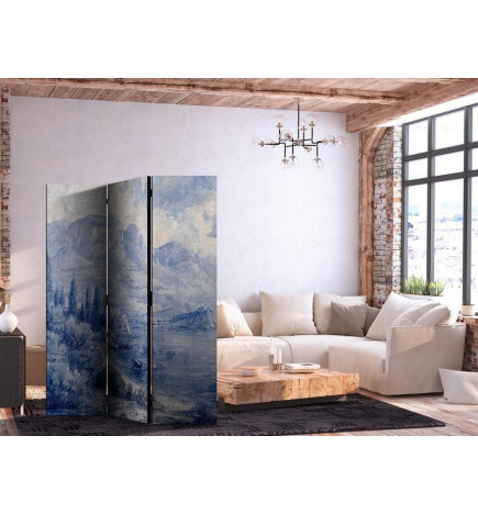 Paravento - Italian Landscape - Lake Como Painted in Shades of Blue