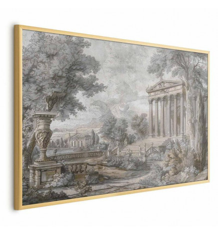 Poster - Temple on the Hill - Greek Architecture in Muted Tones