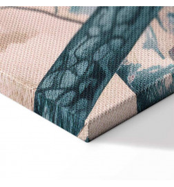 Quadro - Mountainous Coast with Trees and Rocks in Light Pastel Blues