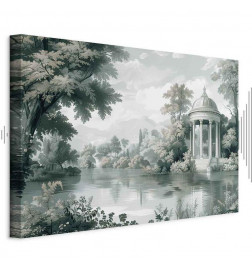 Quadro - View of the Park and Lake Retro Vintage Landscape in Greens