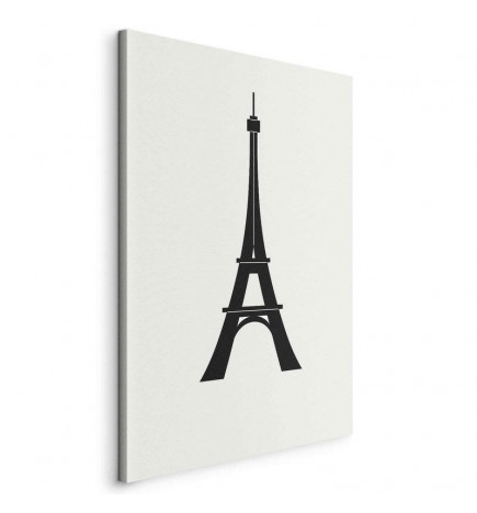 Quadro - Eiffel Tower Simple Graphics in Black and White