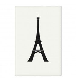 Canvas Print - Eiffel Tower Simple Graphics in Black and White