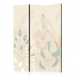 Aizslietnis - Morning in the Meadow - Various Pastel Plants on a Beige Background