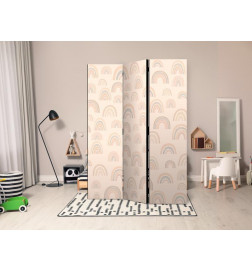 Room Divider - August Sky - Rainbows of Various Sizes in Muted Colors