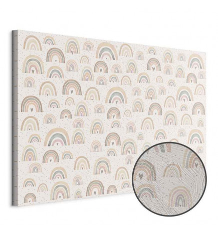 Cuadro - Spring - Pastel Rainbows with Hearts on a Rainy Day