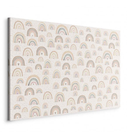 Seinapilt - Spring - Pastel Rainbows with Hearts on a Rainy Day