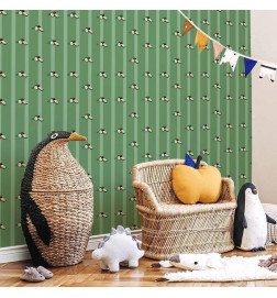 Tappezzeria murale - Sports Whistles - Repeating pattern on a striped green background