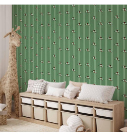 Tapet - Sports Whistles - Repeating pattern on a striped green background