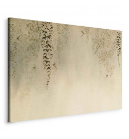 Seinapilt - Spring Orchard - Hummingbirds Among Tree Branches in Beige Shades