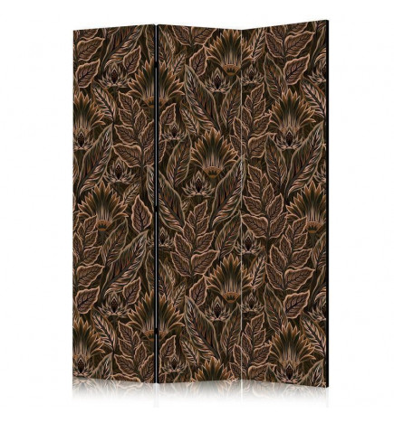 Biombo - Dense Vegetation - Botanical Patterns in Illustrative Style Brown