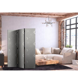 Aizslietnis - Cosmic Fireworks - Elegant Pattern with Moons and Stars on a Gray Background