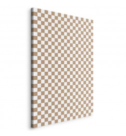 Seinapilt - Checkerboard Pattern - Brown-White Grid with a Subtle Noise
