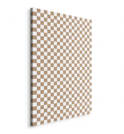 Glezna - Checkerboard Pattern - Brown-White Grid with a Subtle Noise