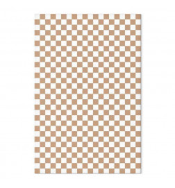 Slika - Checkerboard Pattern - Brown-White Grid with a Subtle Noise