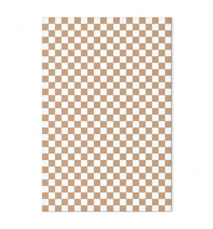 Paveikslas - Checkerboard Pattern - Brown-White Grid with a Subtle Noise