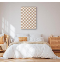 Glezna - Checkerboard Pattern - Brown-White Grid with a Subtle Noise