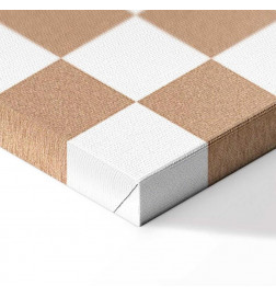 Slika - Checkerboard Pattern - Brown-White Grid with a Subtle Noise