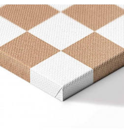 Taulu - Checkerboard Pattern - Brown-White Grid with a Subtle Noise
