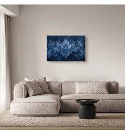 Canvas Print - Ornament in Blue and Cool Colors Dark Blue Decoration