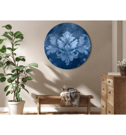 Quadro redondo - Ornament in Blue and Cool Colors: Dark Blue Decoration