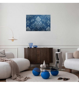 Poster - Retro Ornament in Worn Blues