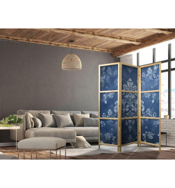 Biombo japonés - Retro Ornament - Decorative Motif in Worn Blues