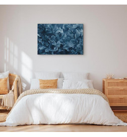 Canvas Print - Abstract Ornaments Dark Blue Victorian Leaves