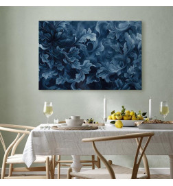 Tableau - Abstract Ornaments Dark Blue Victorian Leaves