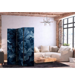 Aizslietnis - Abstract Ornaments - Dark Blue Victorian Leaves
